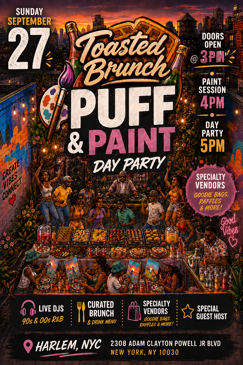 Toasted Brunch day party, Harlem, September 27