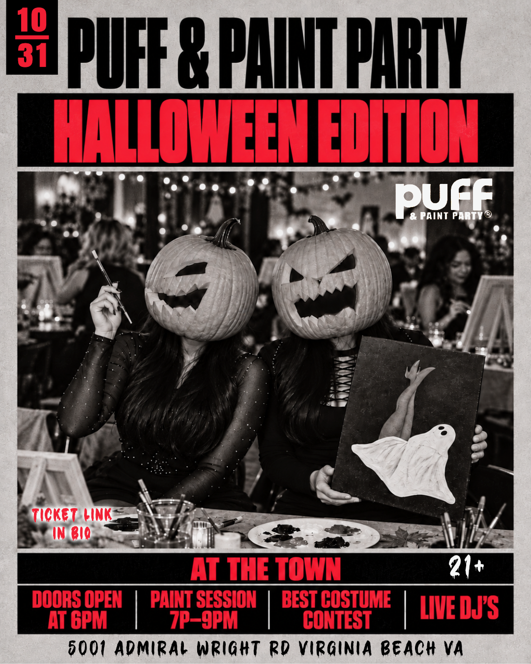 10/31 VIRGINIA BEACH PUFF & PAINT PARTY (Halloween Edition)