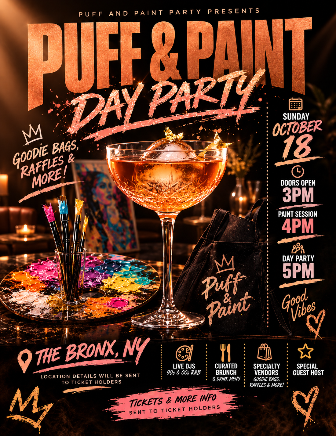 10/18 "Toasted Brunch" Day Party By: Puff & Paint Party NYC (Rescheduled)